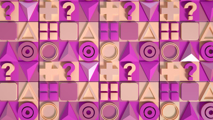 Beautiful, cheerful pattern background. 3d illustration, 3d rendering.