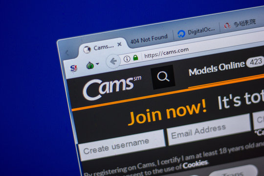 Ryazan, Russia - June 05, 2018: Homepage of Cams website on the display of PC, url - Cams.com.