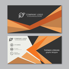 Vector Modern Creative and Clean Business Card Template. Orange and black colors elegant corporate identity