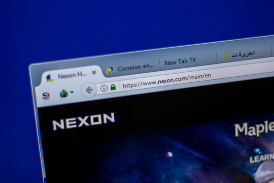 Ryazan, Russia - June 05, 2018: Homepage of Nexon website on the display of PC, url - Nexon.com.