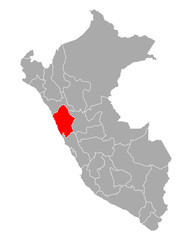 Karte von Ancash in Peru