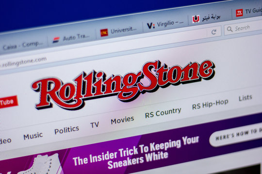 Ryazan, Russia - June 05, 2018: Homepage of RollingStone website on the display of PC, url - RollingStone.com.