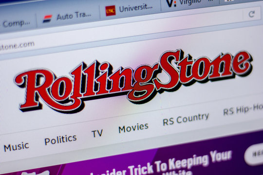 Ryazan, Russia - June 05, 2018: Homepage of RollingStone website on the display of PC, url - RollingStone.com.