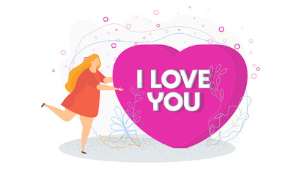 Man holds a huge heart.