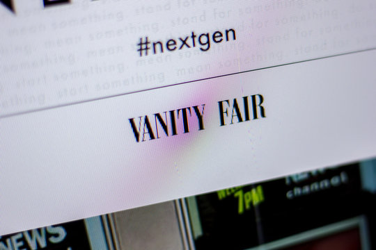 Ryazan, Russia - June 05, 2018: Homepage of VanityFair website on the display of PC, url - VanityFair.com.