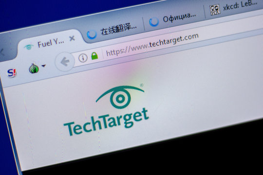 Ryazan, Russia - June 05, 2018: Homepage of TechTarget website on the display of PC, url - TechTarget.com.
