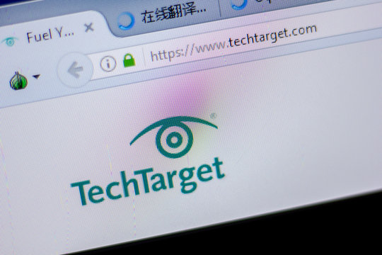 Ryazan, Russia - June 05, 2018: Homepage of TechTarget website on the display of PC, url - TechTarget.com.