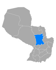 Karte von San Pedro in Paraguay