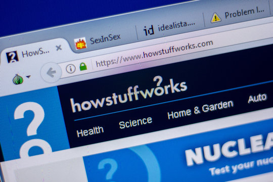 Ryazan, Russia - June 05, 2018: Homepage of HowStuffWorks website on the display of PC, url - HowStuffWorks.com.