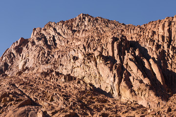 Amazing Sunrise at Sinai Mountain, Beautiful dawn in Egypt, Beautiful view from the mountain