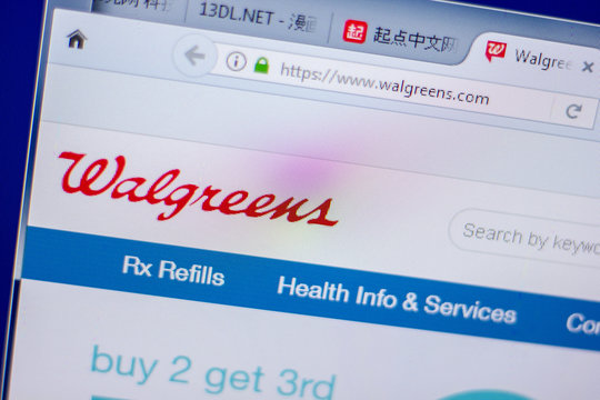 Ryazan, Russia - June 05, 2018: Homepage of Walgreens website on the display of PC, url - Walgreens.com.