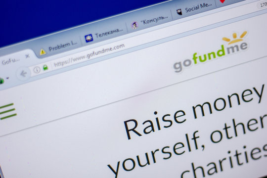 Ryazan, Russia - June 05, 2018: Homepage of GoFundMe website on the display of PC, url - GoFundMe.com.
