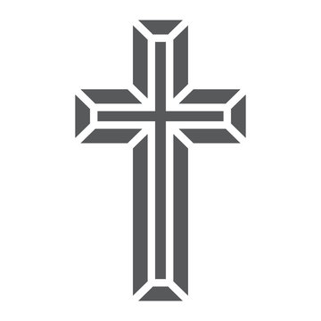 Religious cross glyph icon, religion and prayer, christ sign, vector graphics, a solid pattern on a white background, eps 10.