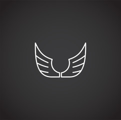 Wing related icon on background for graphic and web design. Creative illustration concept symbol for web or mobile app