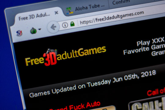 Ryazan, Russia - June 05, 2018: Homepage of Free3dAdultGames website on the display of PC, url - Free3dAdultGames.com.