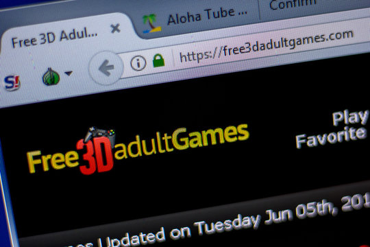 Ryazan, Russia - June 05, 2018: Homepage of Free3dAdultGames website on the display of PC, url - Free3dAdultGames.com.