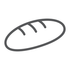 Bread line icon, pastry and bakery, food sign, vector graphics, a linear pattern on a white background, eps 10.