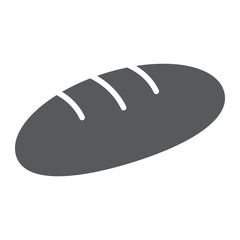 Bread glyph icon, pastry and bakery, food sign, vector graphics, a solid pattern on a white background, eps 10.