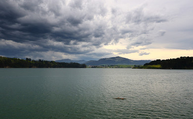 landscape with lake and clouds