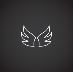 Wing related icon on background for graphic and web design. Creative illustration concept symbol for web or mobile app