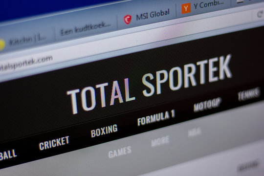 Ryazan, Russia - June 05, 2018: Homepage of TotalSportek website on the display of PC, url - TotalSportek.com.