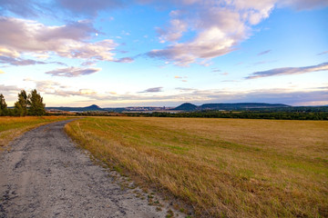 Mostecko brown coal mining region in Czech republic. Industrial landscape.