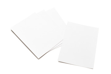 Mock up with empty white postcards isolated on the white background
