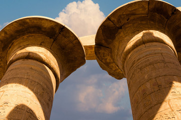 Ancient ruins of the Karnak Temple in Luxor (Thebes), Egypt. The largest temple complex of...