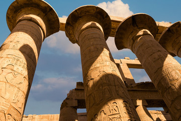 Ancient ruins of the Karnak Temple in Luxor (Thebes), Egypt. The largest temple complex of...