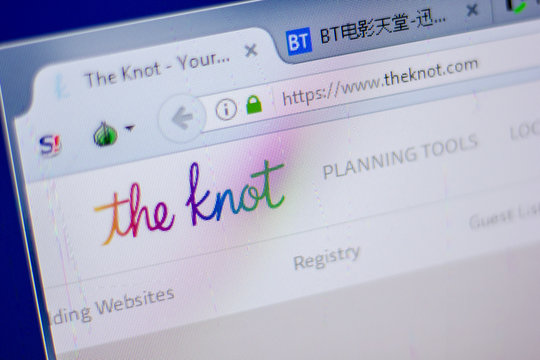Ryazan, Russia - June 05, 2018: Homepage of TheKnot website on the display of PC, url - TheKnot.com.
