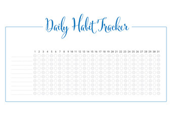 Daily habit tracker template