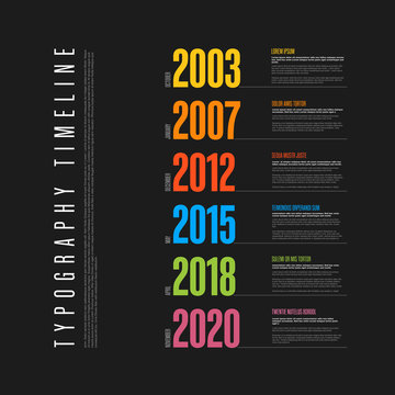Vector Infographic typography timeline report template