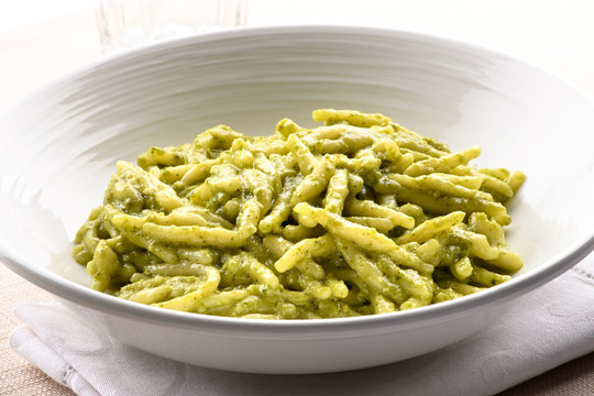 Trofie al pesto from the Liguria region of Italy