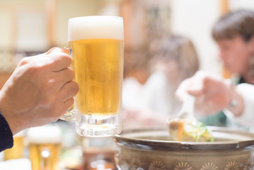 ビールで乾杯