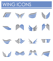 Wing related icons set on background for graphic and web design. Creative illustration concept symbol for web or mobile app