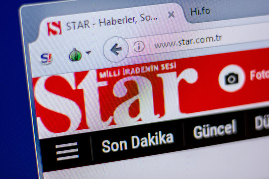 Ryazan, Russia - June 05, 2018: Homepage of Star website on the display of PC, url - Star.com.tr.