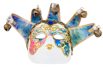 Venetian theatrical mask on a white background