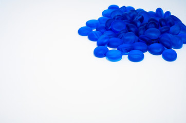 blue spheres on white background