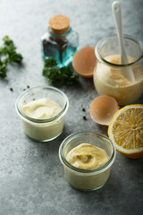 Obraz na płótnie Canvas Assorted homemade mayonnaise