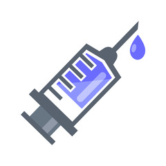 Medical syringe isolated on white background, vector illustration.
