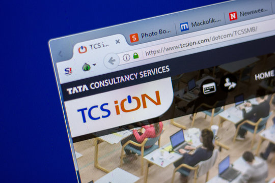 Ryazan, Russia - June 05, 2018: Homepage of TcsIon website on the display of PC, url - TcsIon.com.