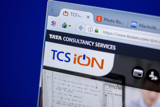 Ryazan, Russia - June 05, 2018: Homepage of TcsIon website on the display of PC, url - TcsIon.com.