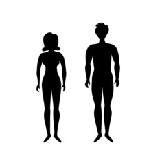 Male and female silhouette. Vector illustration.