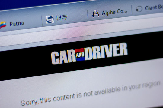 Ryazan, Russia - June 05, 2018: Homepage of CarAndDriver website on the display of PC, url - CarAndDriver.com.