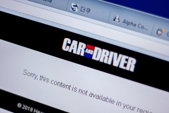 Ryazan, Russia - June 05, 2018: Homepage of CarAndDriver website on the display of PC, url - CarAndDriver.com.