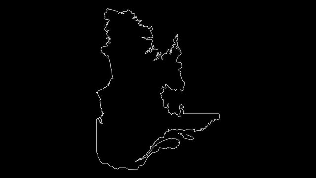 Quebec Canada province map outline animation