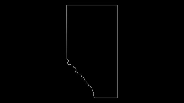 Alberta Canada province map outline animation