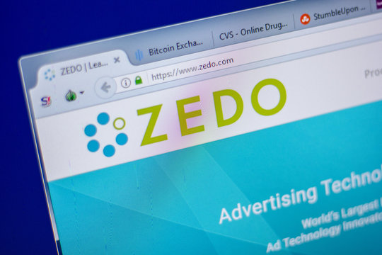 Ryazan, Russia - June 05, 2018: Homepage of Zedo website on the display of PC, url - Zedo.com.