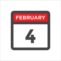 February 4 calendar icon with day of month