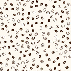Seamless vector pattern with hand drawn coffee beans in sketch style. Can be used for wallpaper, pattern fills, web page background,surface textures